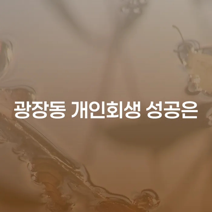 광장동 개인회생 성공은
